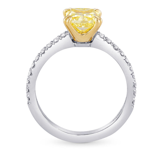 Fancy Yellow Radiant Diamond Engagement & Wedding Ring Set