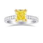 Fancy Yellow Radiant Diamond Engagement & Wedding Ring Set