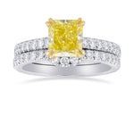 Fancy Yellow Radiant Diamond Engagement & Wedding Ring Set