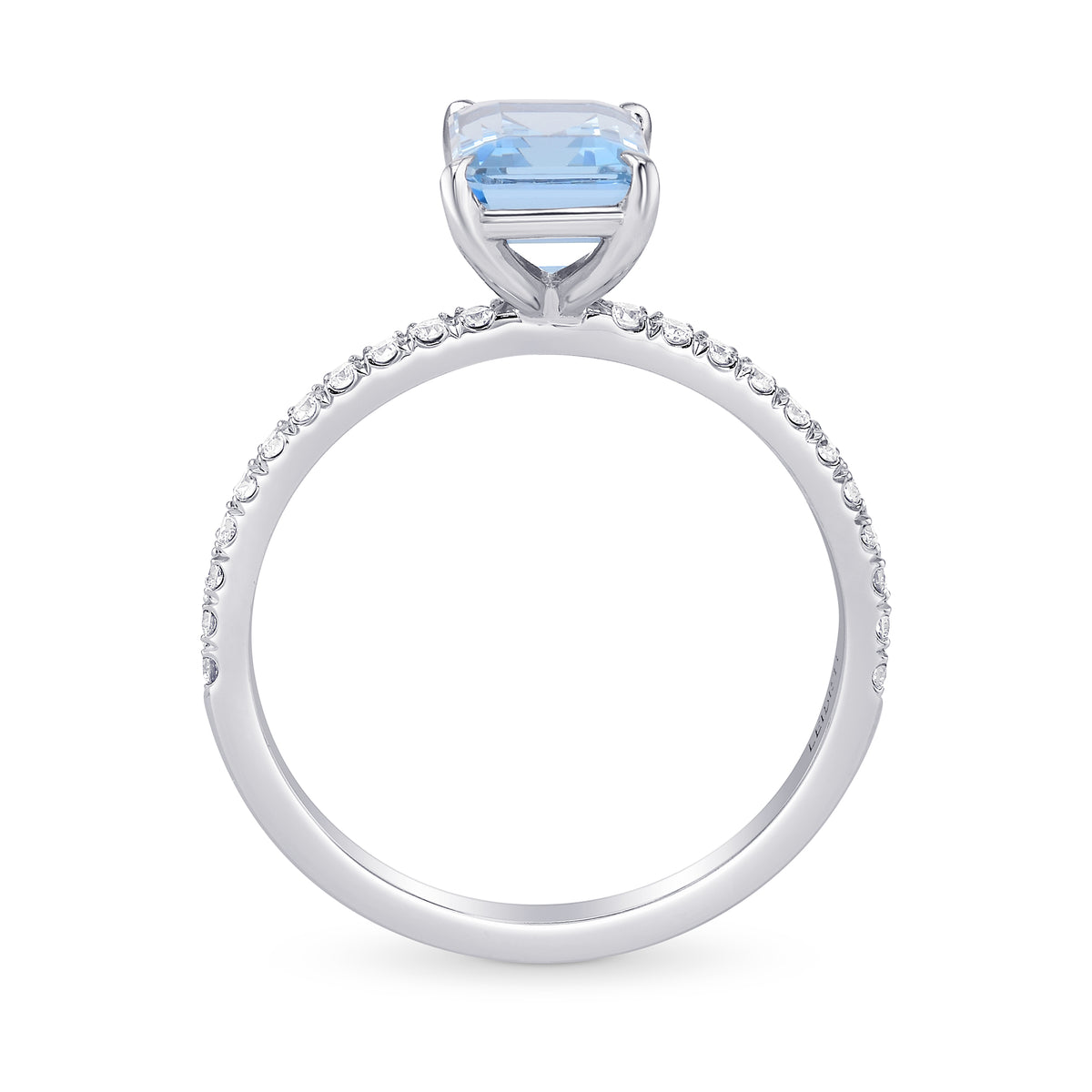 Aquamarine & Diamond Side Stone Ring