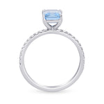Aquamarine & Diamond Side Stone Ring