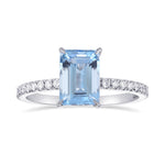 Aquamarine & Diamond Side Stone Ring
