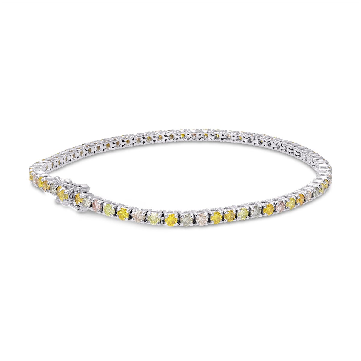 Mix Color Round Brilliant Tennis Bracelet