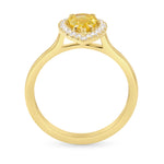 Fancy Intense Orange Yellow Pear Diamond Halo Ring