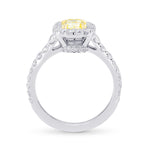 Fancy Yellow Cushion Diamond Halo Ring