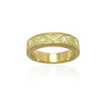 Radiant Fancy Yellow Diamond Six Stone Band