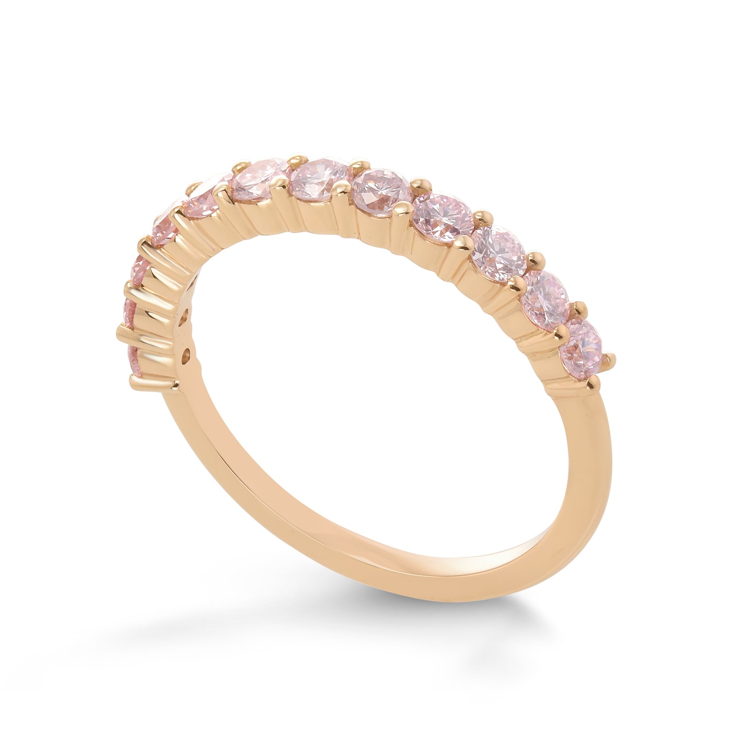Light Pink Round Brilliant Diamond Band
