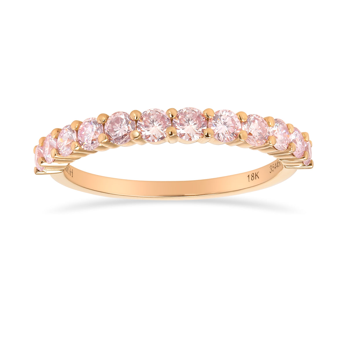 Light Pink Round Brilliant Diamond Band