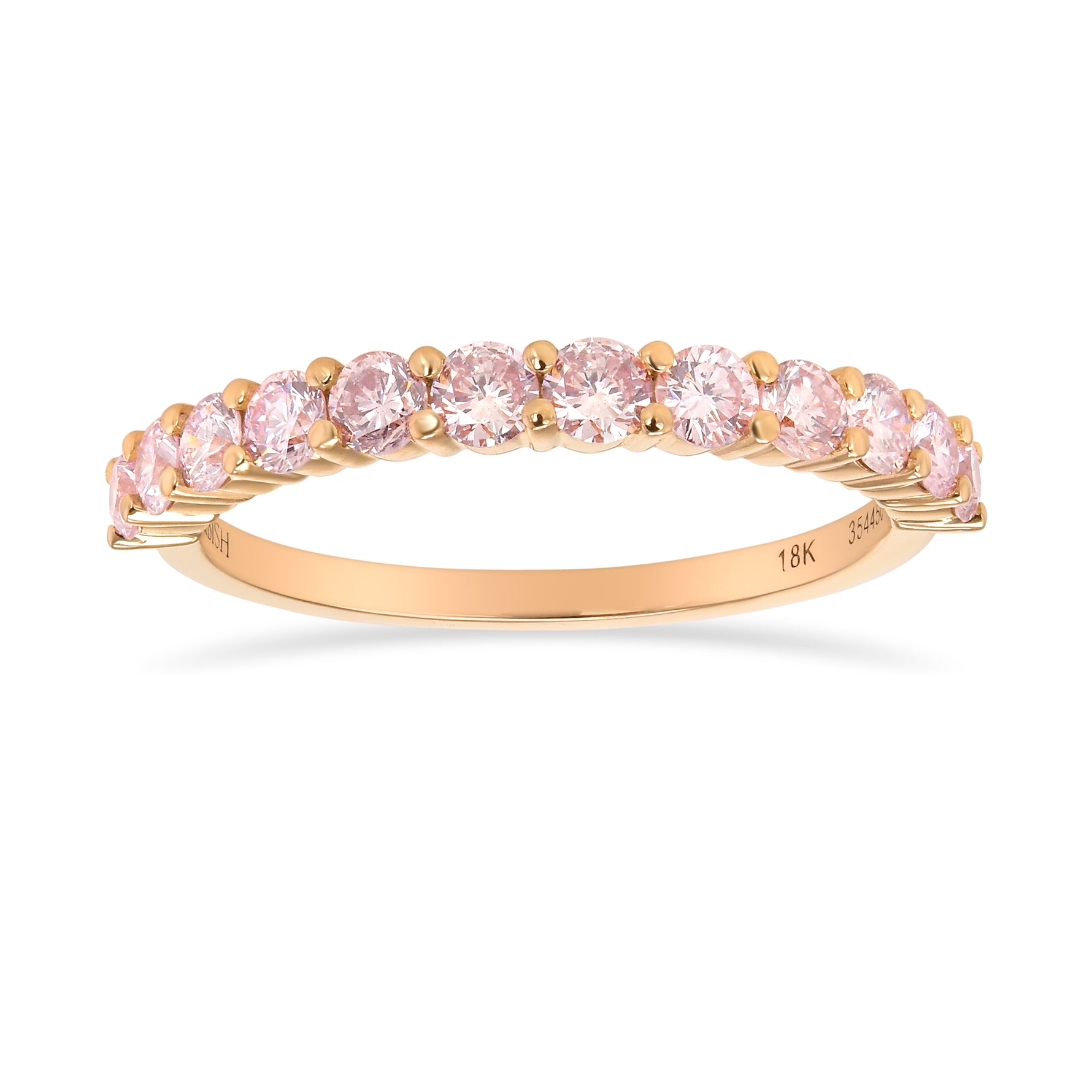 Light Pink Round Brilliant Diamond Band