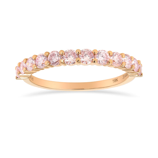 Light Pink Round Brilliant Diamond Band
