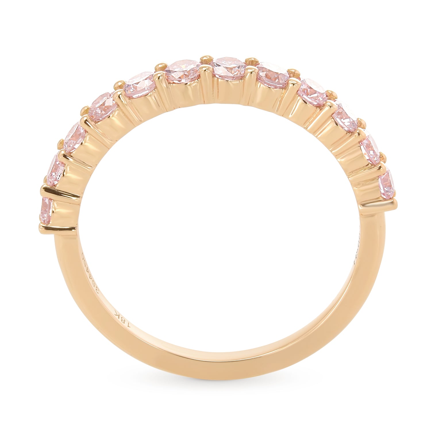 Light Pink Round Brilliant Diamond Band