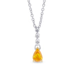 Fancy Vivid Yellowish Orange Pear Diamond Drop Pendant