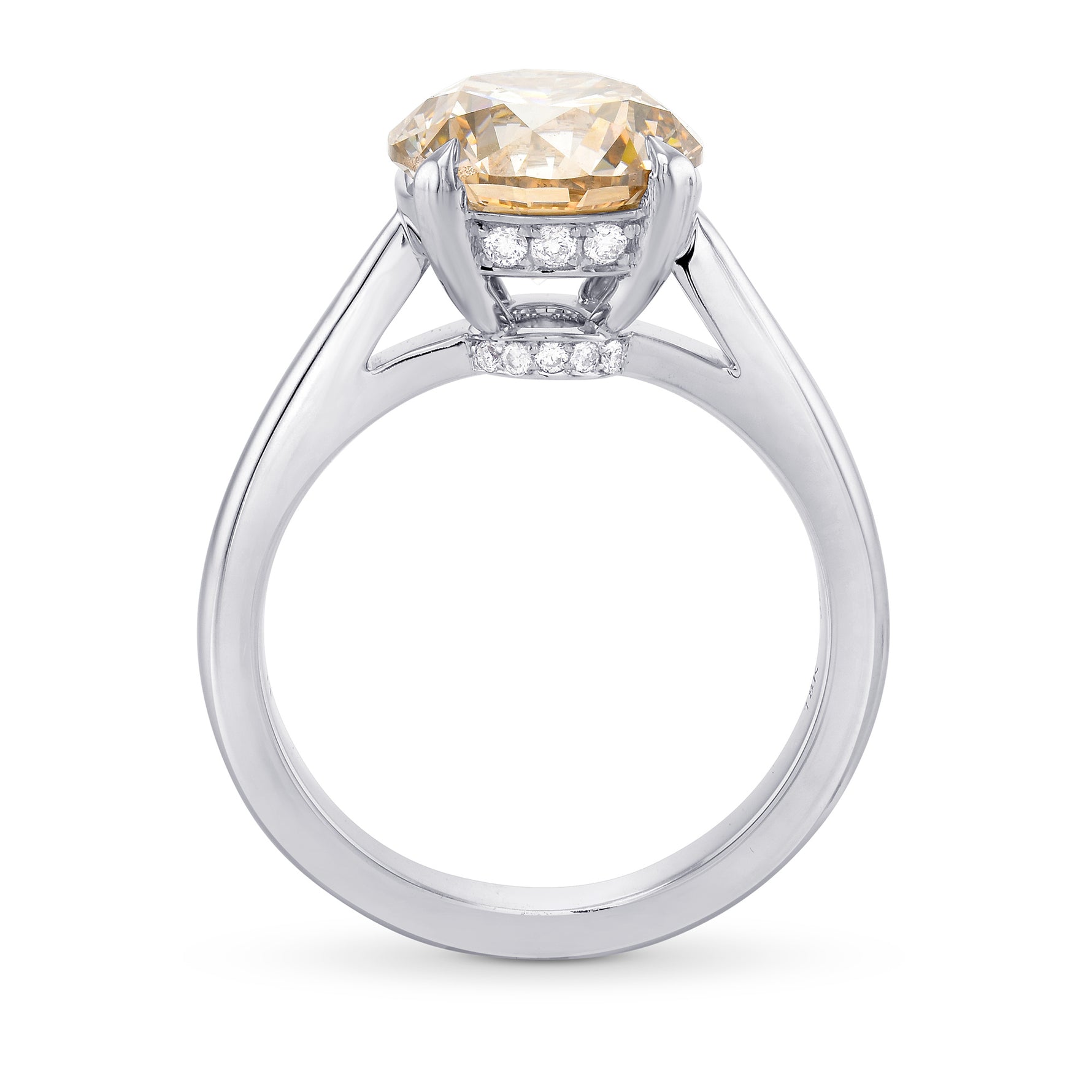 Fancy Light Yellowish Brown Round Diamond Solitaire Ring