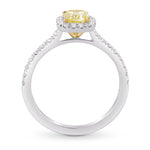 Fancy Intense Yellow Cushion Halo Ring