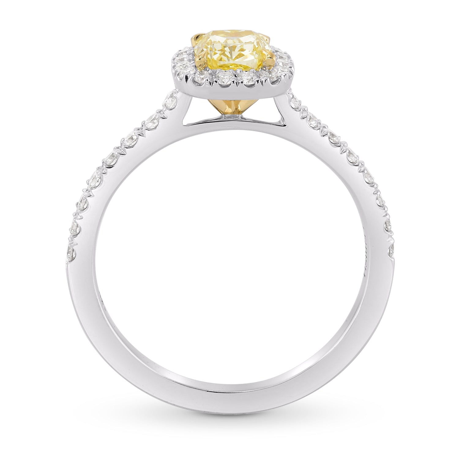Fancy Intense Yellow Cushion Halo Ring