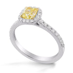 Fancy Intense Yellow Cushion Halo Ring