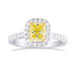 Fancy Yellow Cushion Diamond Halo Ring