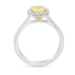 Fancy Yellow Cushion Diamond Halo Ring