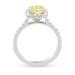 Fancy Yellow Cushion Diamond Halo Ring