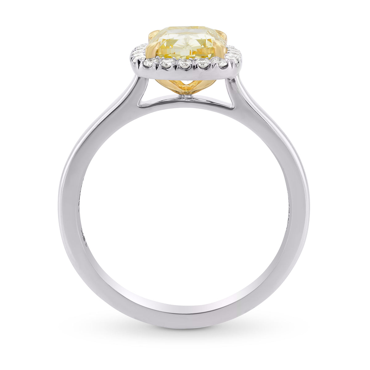 Fancy Yellow Cushion Diamond Halo Ring