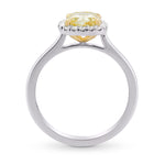 Fancy Yellow Cushion Diamond Halo Ring