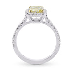 Fancy Light Yellow Cushion Halo Diamond Ring