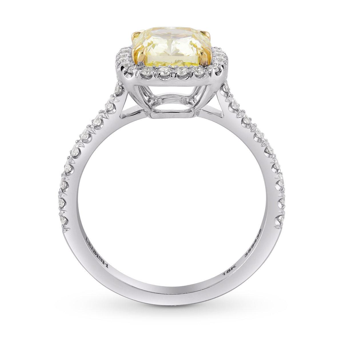 Fancy Yellow Cushion Diamond Halo Ring