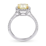 Fancy Yellow Cushion Diamond Halo Ring