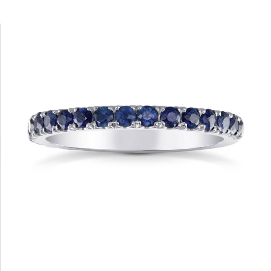  Blue Sapphire Half-Eternity Band
