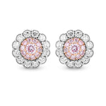 Fancy Pink Diamond Floral Earrings