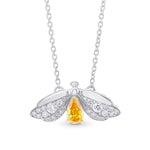 Fancy Vivid Yellow Orange Pear Diamond Pendant