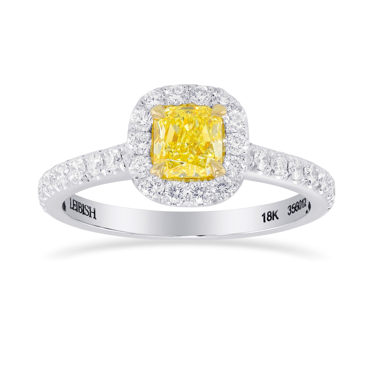 Fancy Intense Yellow Radiant Diamond Halo Ring