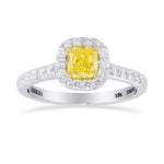 Fancy Intense Yellow Radiant Diamond Halo Ring