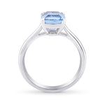  Brazilian Blue Cushion Aquamarine Solitaire Ring