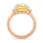 Fancy Yellow Radiant & Trapezoid Diamond 3 Stone Ring