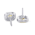 Fancy Intense Yellow Cushion Double Halo Earrings 