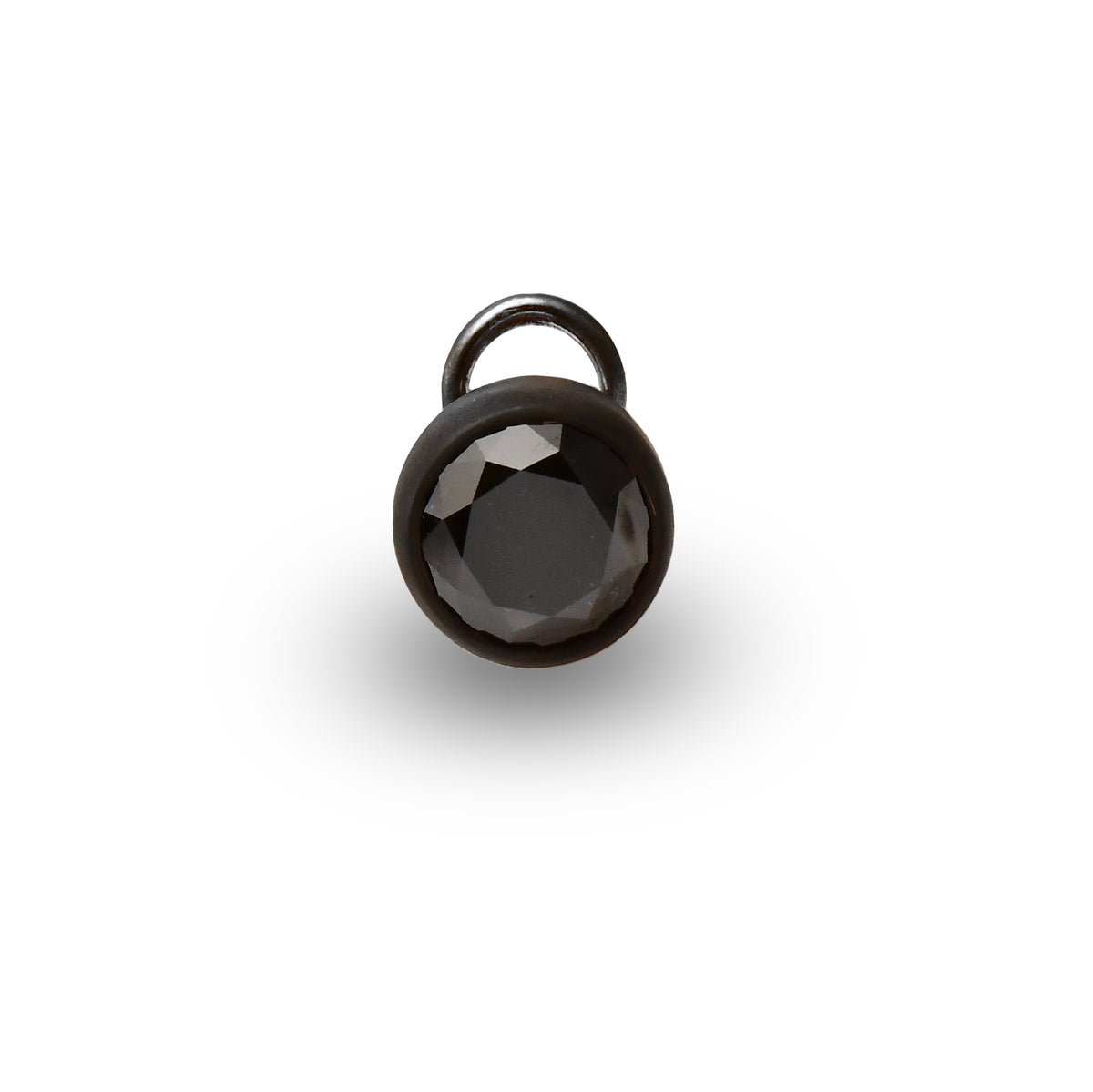 Fancy Black Round Diamond Stud Earring
