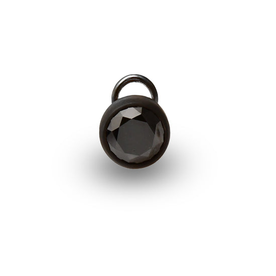 Fancy Black Round Diamond Stud Earring