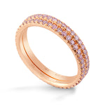 Two Fancy Pink Full Eternity Diamond Wedding Bands