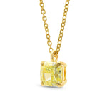 Fancy Intense Yellow Cushion Diamond Solitaire Pendant