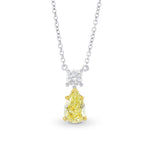 Fancy Light Yellow Pear & Round Diamond Pendant