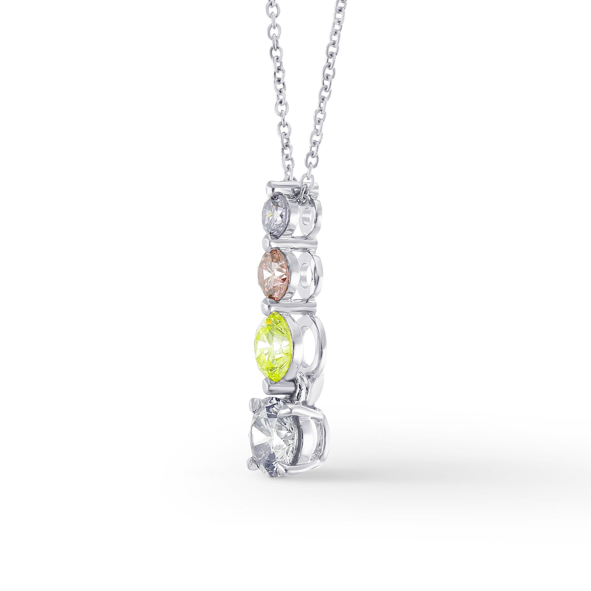 Chameleon & Multi Color Round Diamond Pendant