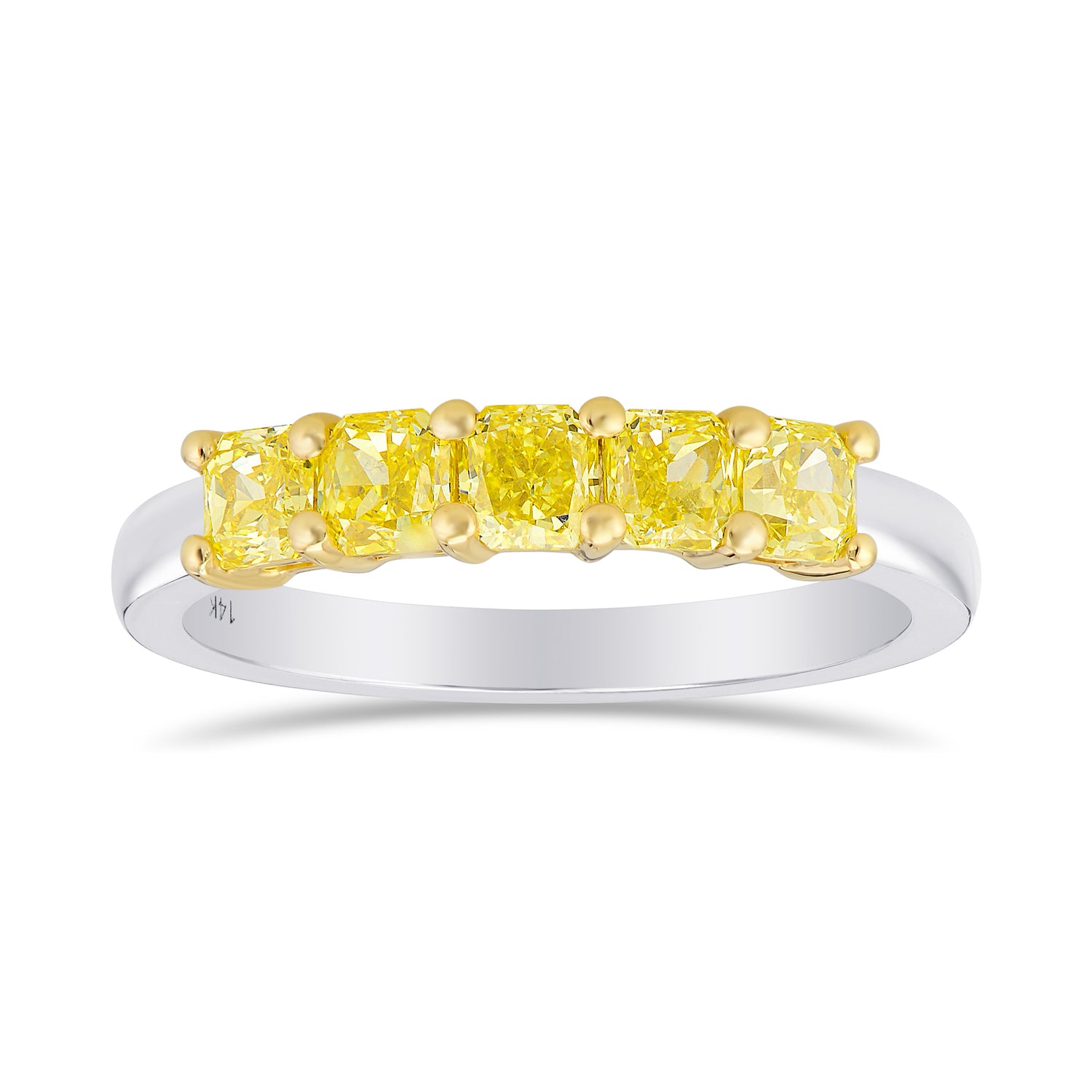Fancy Intense Yellow Radiant Diamond Band Ring