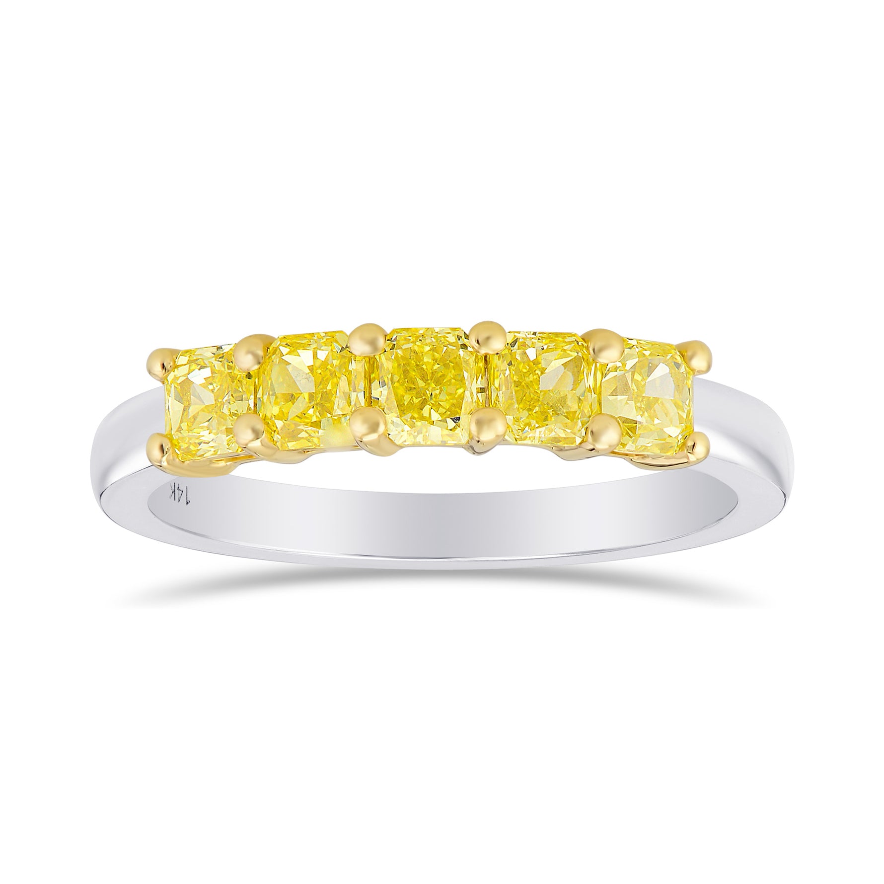 Fancy Intense Yellow Radiant Diamond Band Ring