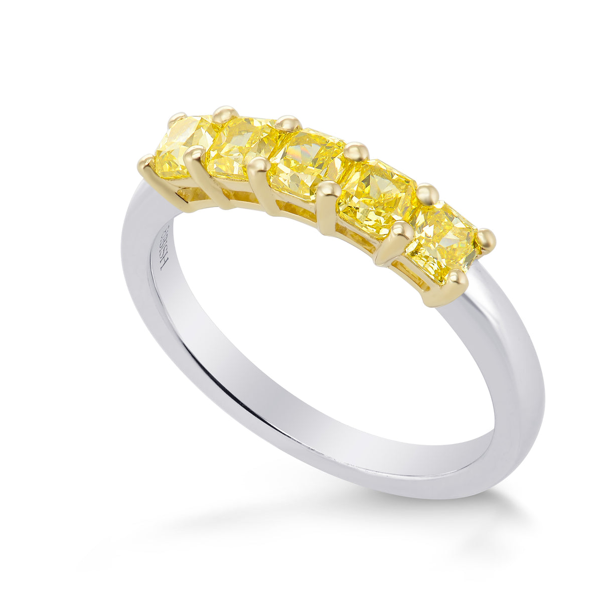 Fancy Intense Yellow Radiant Diamond Band Ring