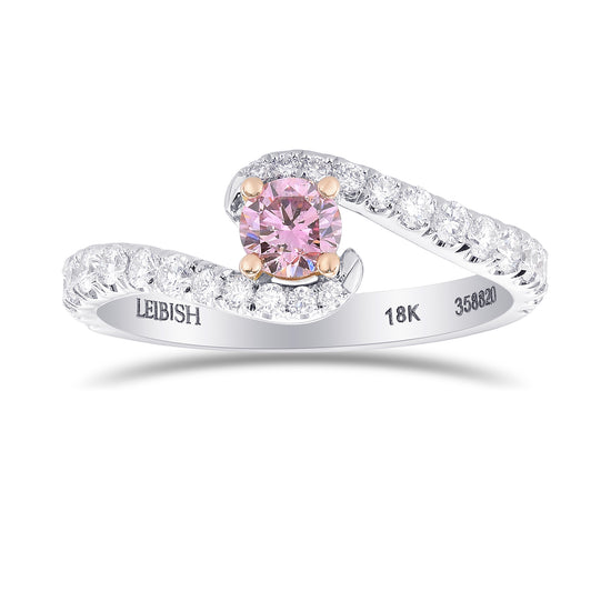 Fancy Purplish Pink Round Crossover Diamond Ring