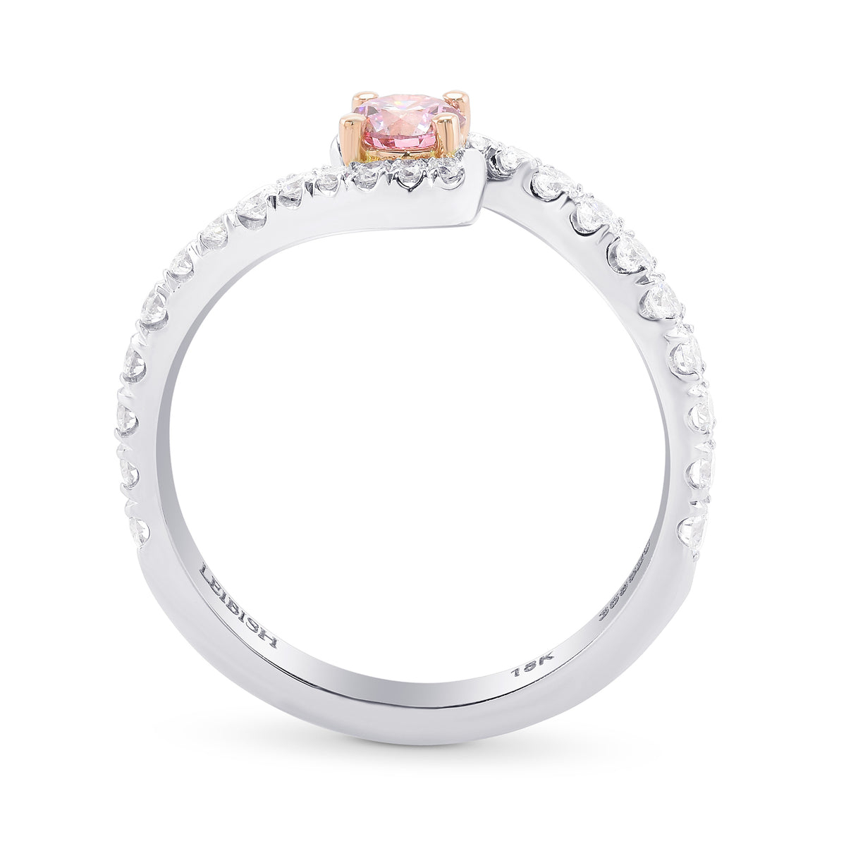Fancy Purplish Pink Round Crossover Diamond Ring