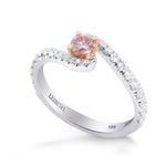 Fancy Purplish Pink Round Crossover Diamond Ring