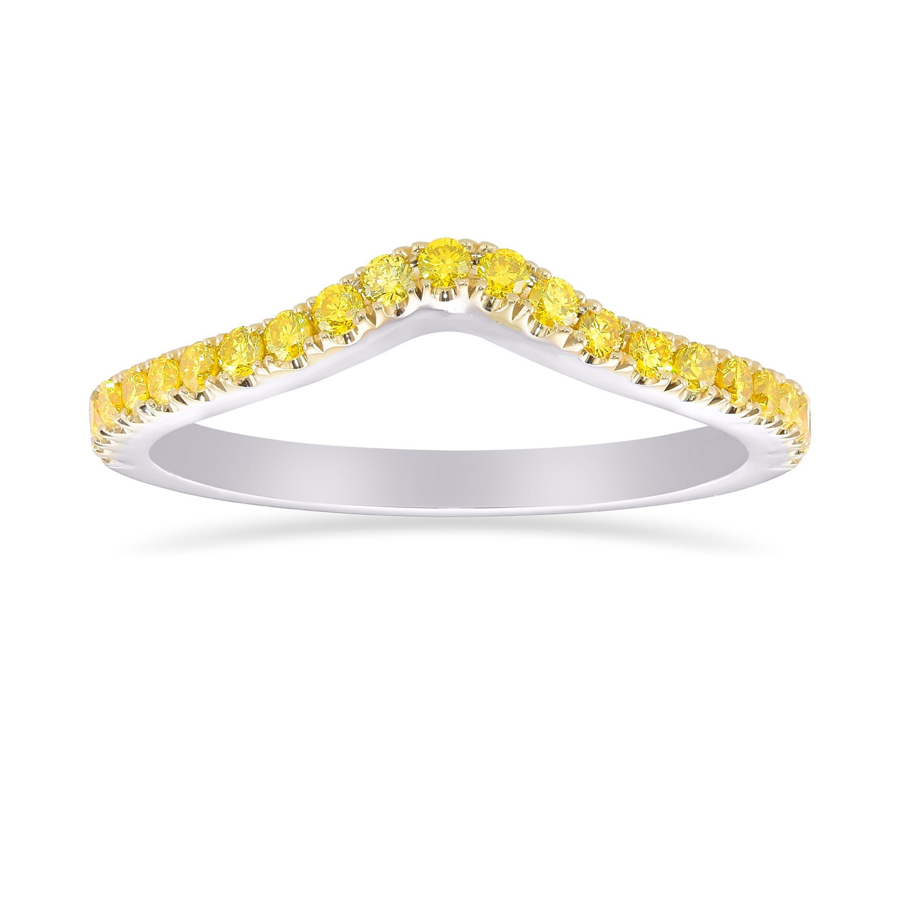 Fancy Vivid Yellow Diamond Contoured Wedding Band