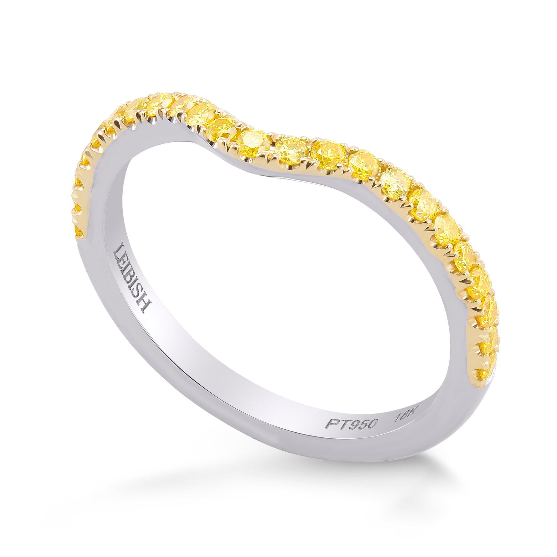 Fancy Vivid Yellow Diamond Contoured Wedding Band